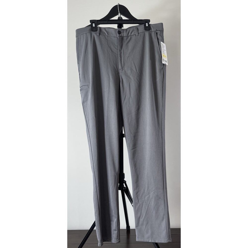NWT Nicklaus Golf Pants Mens 36x32 Gray Performance Stretch Flat Front Casual